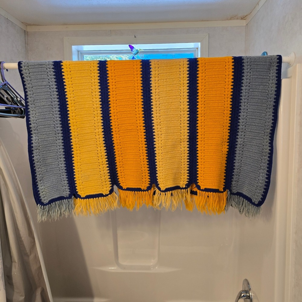 52" x 45" Vintage hand crocheted